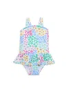 LITTLE ME BABY GIRL'S PRINT RUFFLE ONE-PIECE SWIMSUIT
