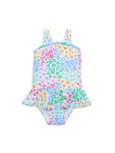 Little Me Baby Girl's Print Ruffle One-piece Swimsuit In Neutral