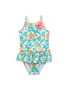 LITTLE ME BABY GIRL'S TROPICAL PRINT ONE PIECE SWIMSUIT