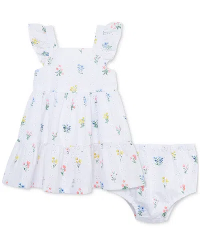 LITTLE ME BABY GIRLS 2-PC. GARDEN EMBROIDERED EYELET FLORAL SUNDRESS & PANTY SET