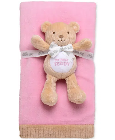 Little Me Baby Girls 2-pc. Giftable My First Blanket & Teddy Bear Set In Pink