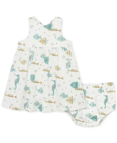 Little Me Baby Girls Aquatic Dress & Diaper Cover, 2 Piece Set