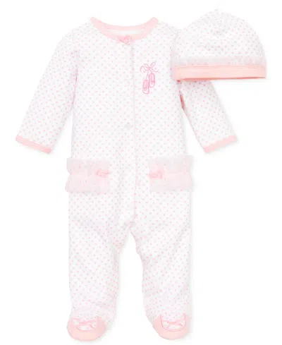 Little Me Baby Girls Ballerina Coverall With Matching Hat, 2 Piece Set In Multi