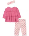 Little Me Bellflower Tunic, Leggings & Headband Set In Multi
