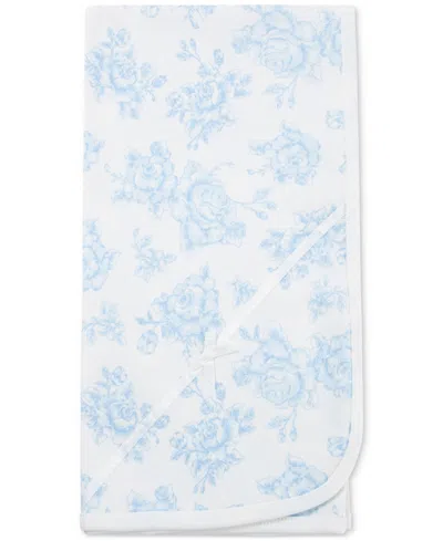 Little Me Baby Girls Cotton Roses Blanket In Light Blue