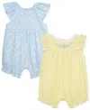 Little Me Baby Girls Daisies Rompers, Pack Of 2