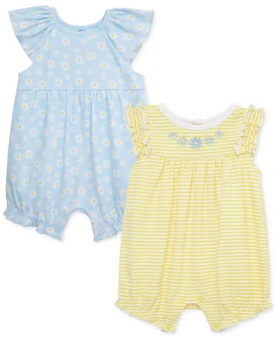 Little Me Baby Girls Daisies Rompers, Pack Of 2 In Yellow