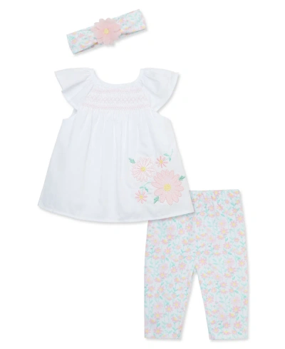 Little Me Baby Girls Daisy Love Tunic With Headband In Floral