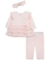 Little Me Baby Girls Dot Shine Tutu Top, Leggings & Headband, 3 Piece Set In Multi