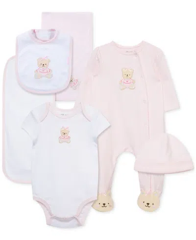 Little Me Baby Girls Little Bear Cotton Gift Box Set In Pink