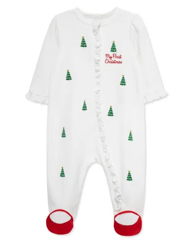 Little Me Baby Girls' Merry Trees Graphic Footed Coveralls In Multi