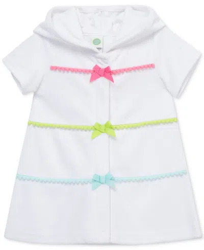 LITTLE ME BABY GIRLS POM POM HOODED SWIM COVER-UP