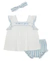 LITTLE ME BABY GIRLS SPRIGS SUNSUIT WITH HEADBAND