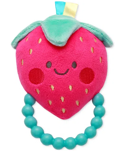 Little Me Baby Girls Strawberry Rattle Toy With Teether In Pink