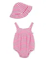 LITTLE ME BABY GIRLS STRIPED BUBBLE WITH HAT