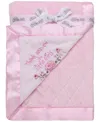 Little Me Baby Girls Thank Heaven For Little Girls Blanket With Satin In Pink