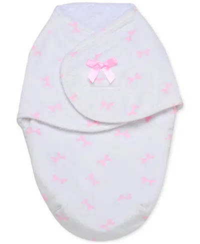 Little Me Baby Girls Wearable Bow Swaddle In White