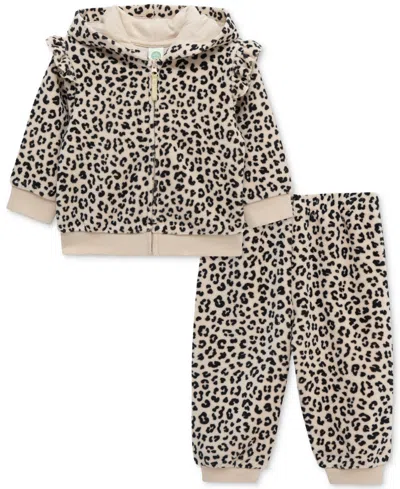 Little Me Baby Girls Zip-up Leopard Hoodie & Pants, 2 Piece Set In Animal Print