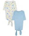Little Me Baby Jungle Animal-print & Stripes Knotted Gowns, Pack Of 2 In Blue