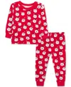 Little Me Baby Santa-print Pajama Top & Pants, 2 Piece Set In Red