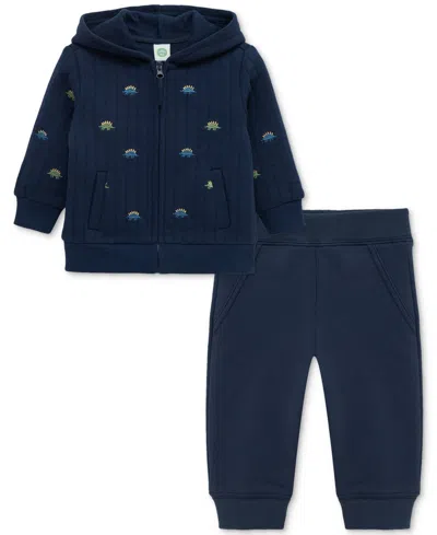 Little Me Baby Zip-up Dino Hoodie & Pants, 2 Piece Set In Blue