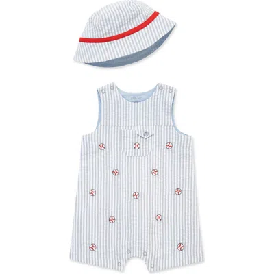 Little Me Babies'  Baseball Sleeveless Romper & Hat In Multi