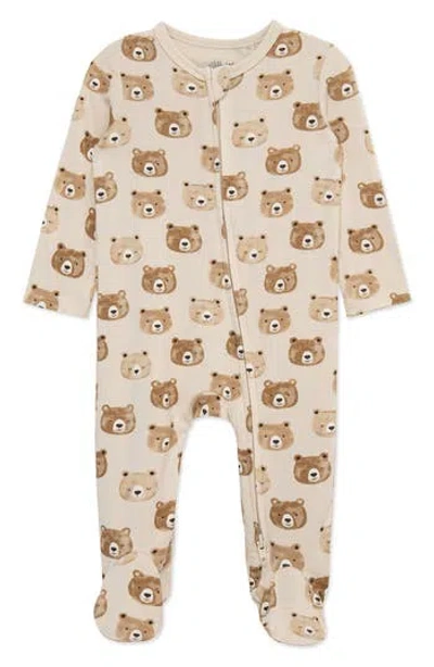 Little Me Kids'  Bear Faces Footie In Neutral