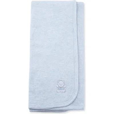 Little Me Blue Bear Embroidered Baby Blanket