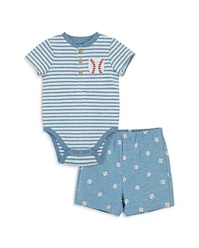 Little Me Boys' Baseball Bodysuit & Shorts Set - Baby In Blue
