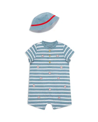 Little Me Boys' Baseball Romper & Hat Set - Baby In Blue