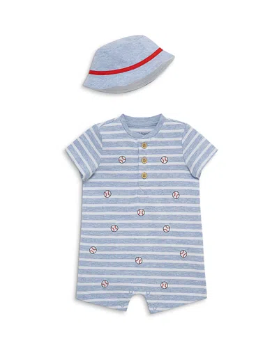 Little Me Boys' Baseball Romper & Hat Set - Baby In Blue