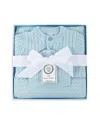 Little Me Boys' Blue Cable Sweater, Hat & Blanket Gift Box - Baby In Blue