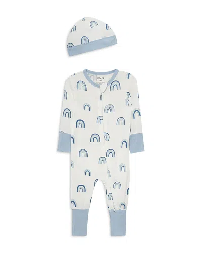 Little Me Boys' Blue Rainbow Coverall And Hat - Baby In Multi