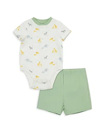 Little Me Boys' Cotton Safari Shorts Set - Baby In Green