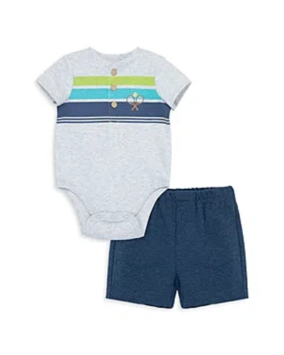 Little Me Boys' Cotton Tennis Shorts Set - Baby In Blue