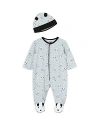 Little Me Boys' Dalmatian Footie And Hat Set - Baby In Gray Heather