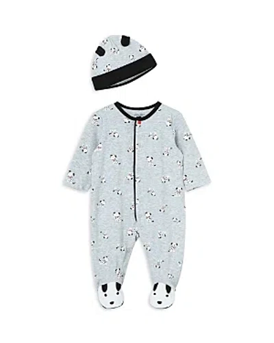 Little Me Kids' Boys' Dalmatian Footie And Hat Set - Baby In Grey Heather