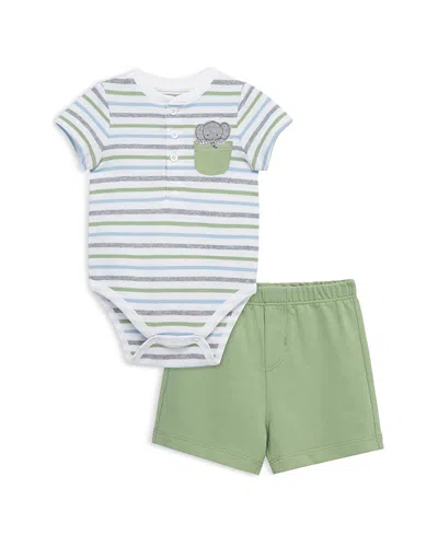 Little Me Boys' Elephant Bodysuit & Shorts Set - Baby In Green