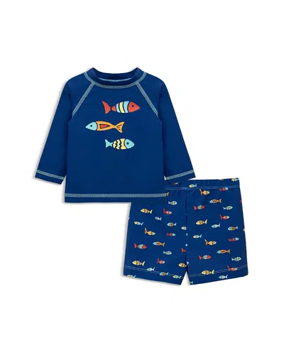 Little Me Boys' Fish Rash Guard And Swim Trunks Set, Baby In Multi