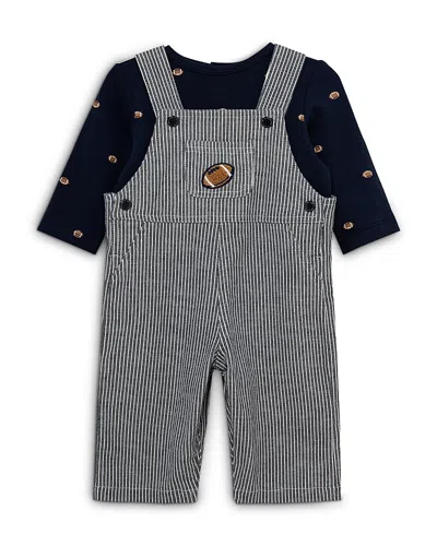 Little Me Boys' Football Top & Striped Overalls Set - Baby In Blue
