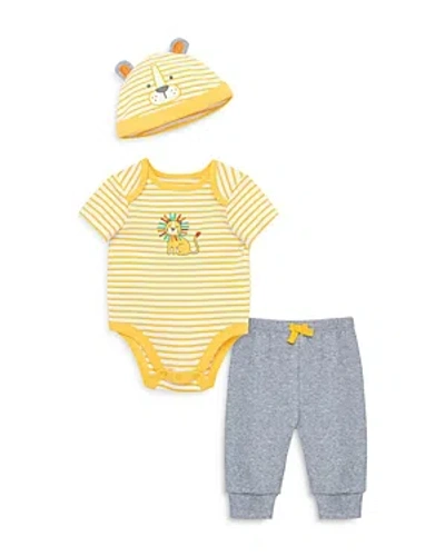 Little Me Baby Boys Fun Lion Bodysuit Pant Set With Hat In Gray