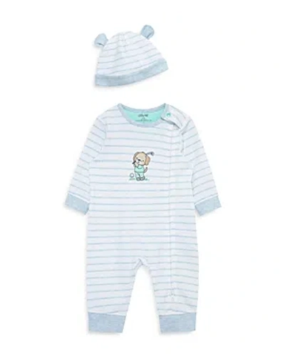 Little Me Boys' Golfer Coverall & Hat - Baby In White/blue