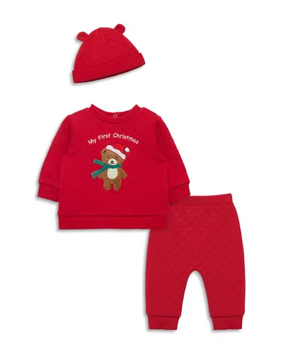 Little Me Boys' Holiday Bear Pant Set - Baby In Red