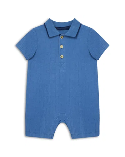 Little Me Boys' Polo Collar Romper - Baby In Blue