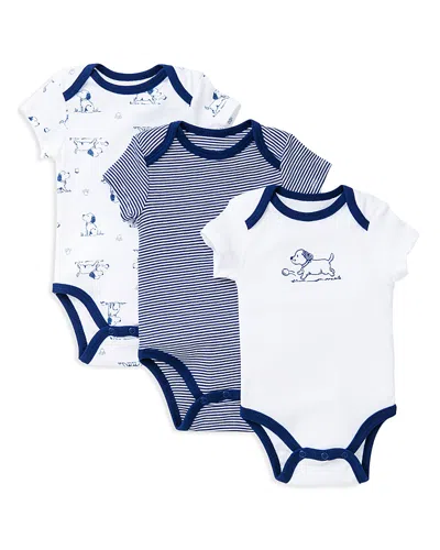 Little Me Boys' Puppy Bodysuit, 3 Pack - Baby In White