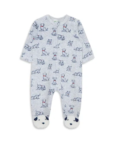 Little Me Boys' Puppy Print Footie - Baby In Grey