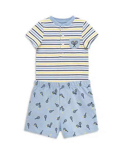 Little Me Boys' Tennis Bodysuit & Shorts Set - Baby In Blue