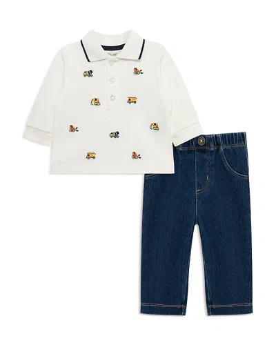 Little Me Boys' Tiny Trucks Polo Top & Denim Pants Set - Baby In Multi