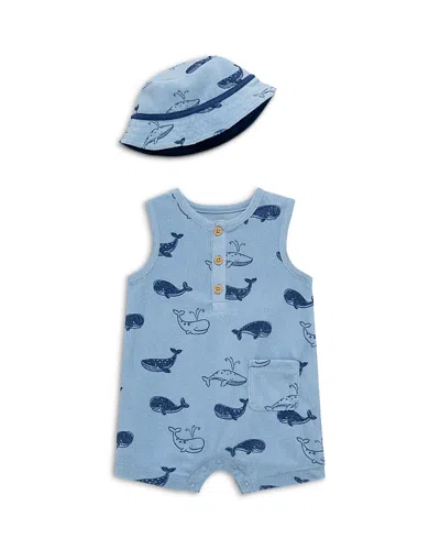Little Me Boys' Whales Romper & Hat Set - Baby In Blue