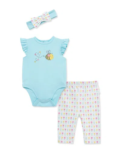 Little Me Kids' Bumble Bee Bodysuit Pant Headband In Multi